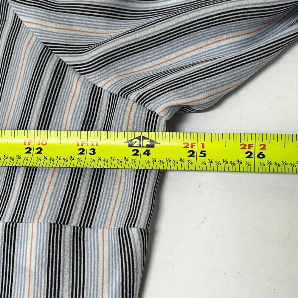 Tahari Women Top White & Blue Striped‎ Long Sleeve Blouse Size 1X - Picture 6 of 7